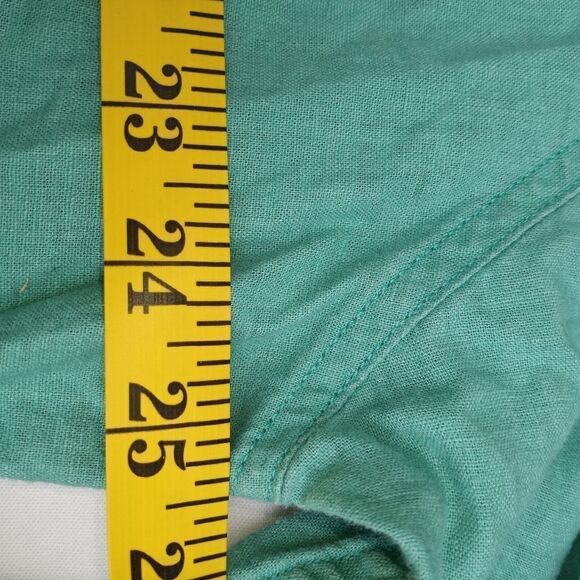 OldNavy ClassicFit XXL Green LngSlvRollTab LinenBlendPocketsButtonUp Men's Shirt - Picture 5 of 8